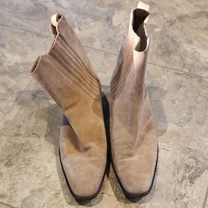 Talbots Suede Ankle Boots Camel/Tan 7.5M